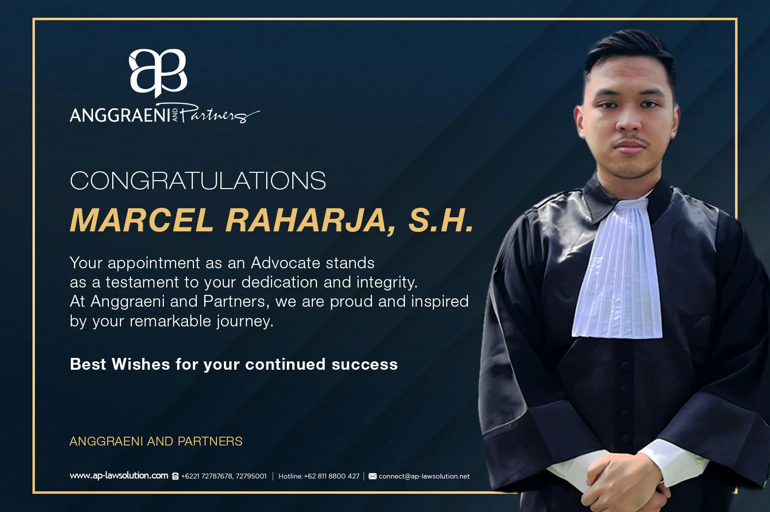 Featured Image for Congratulations Marcel Raharja,S.H., on Your Appointment as an Advocate